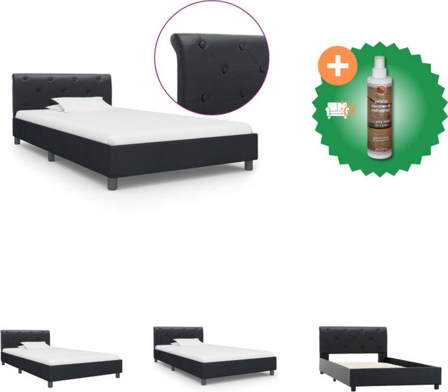 VidaXL Bedframe Classic 212x194x64 cm Hout en MDF Zwart Bed Inclusief Houtreiniger en verfrisser