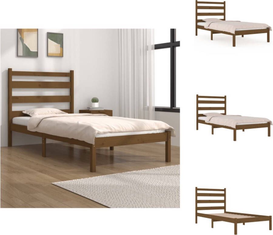 VidaXL Bedframe Classic houten Single 75 x 190 cm Massief grenenhout Bed
