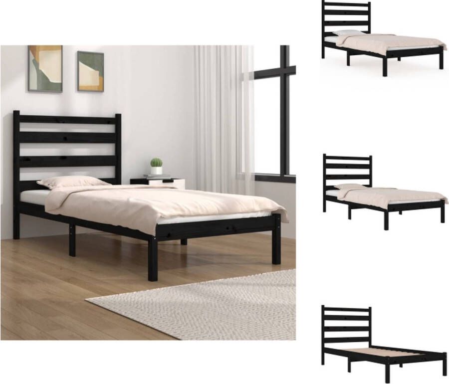 VidaXL Bedframe Classicwood Zwart 195.5 x 80.5 x 100 cm Massief grenenhout Bed