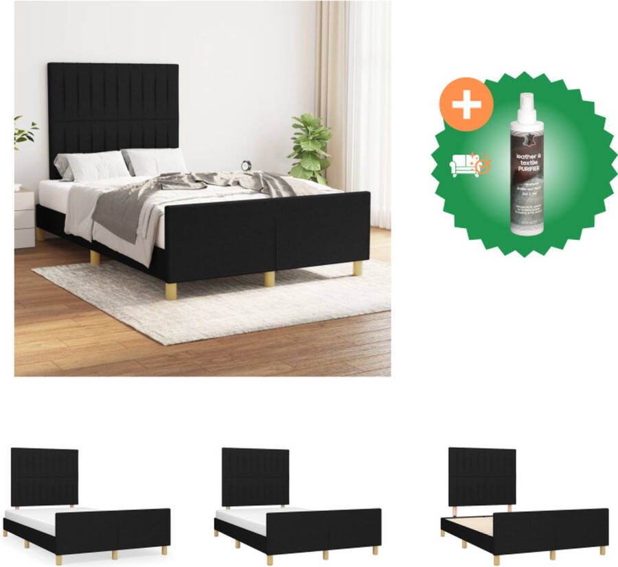 VidaXL Bedframe Zwart 203 x 126 x 118 128 cm Verstelbaar hoofdeinde Multiplex lattenbodem Duurzaam materiaal Geschikt voor matras 120 x 200 cm Bed Inclusief Reiniger - Foto 2