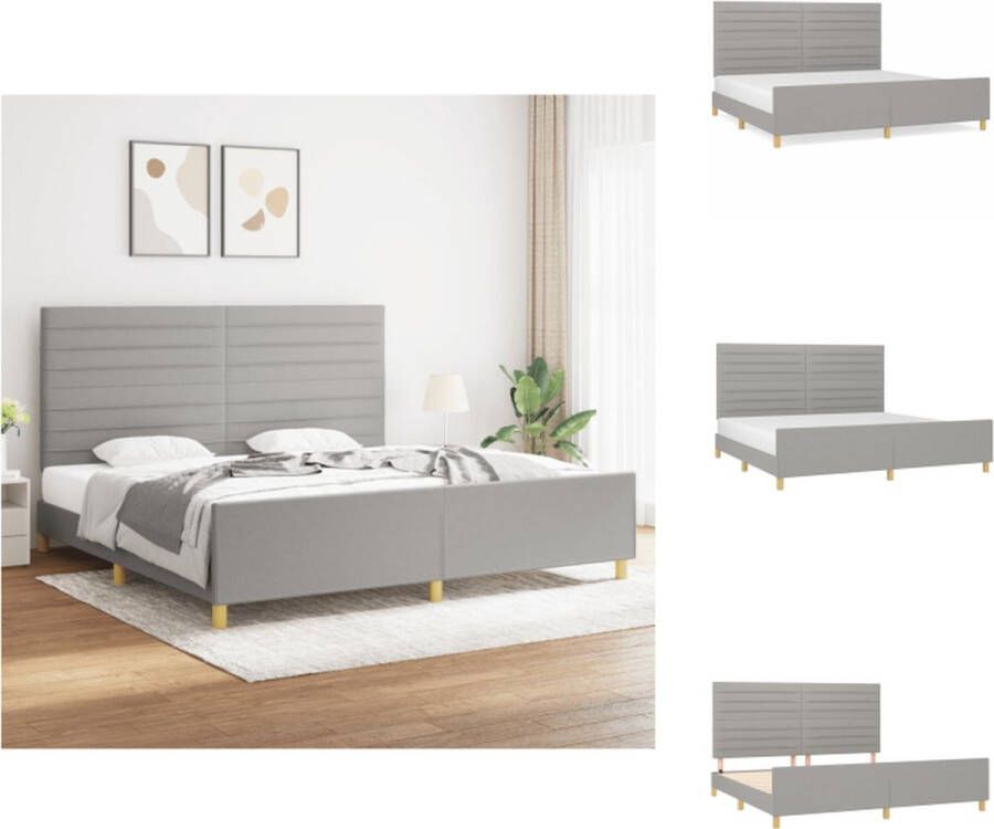 VidaXL Bedframe Comfort Bedframes 203x206x118 128 cm Lichtgrijs Bed