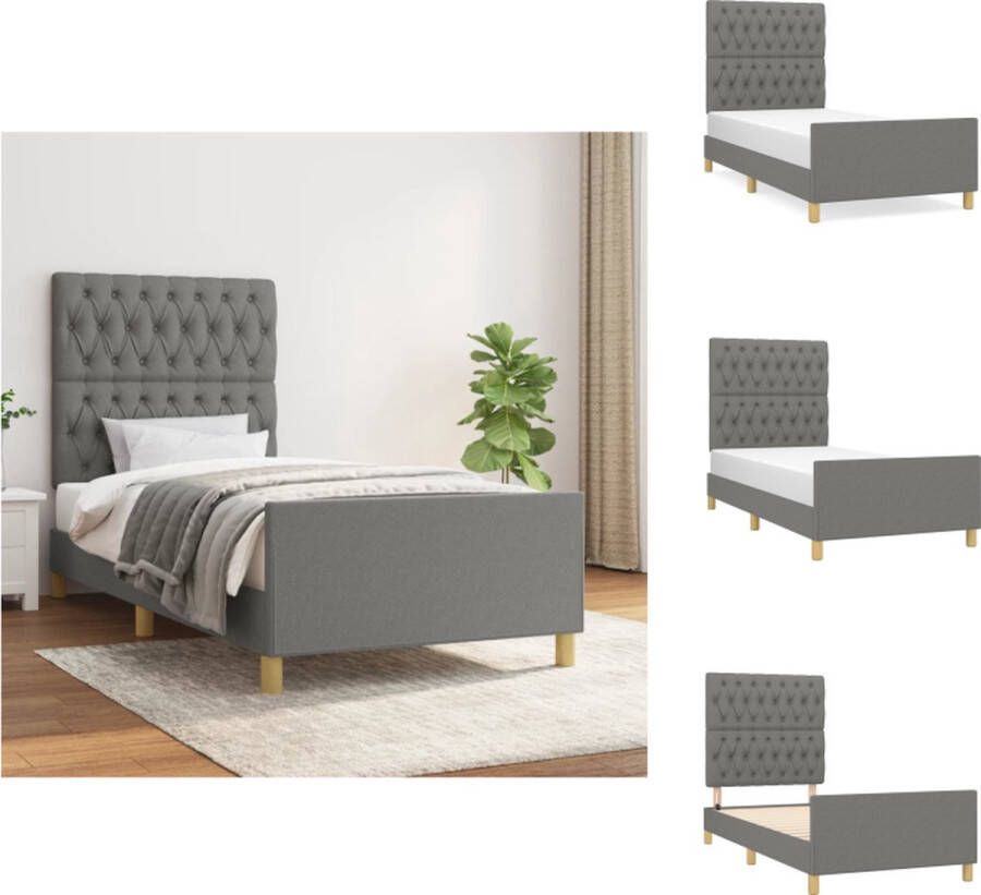 VidaXL Bedframe Comfort Metalen Bedframe 90 x 190 cm Verstelbaar Hoofdeind Duurzaam Materiaal Bed