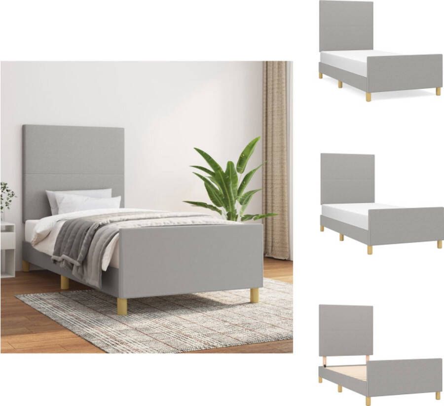 VidaXL Bedframe Comfort Plus Bedframe 203 x 103 cm Lichtgrijs Bed