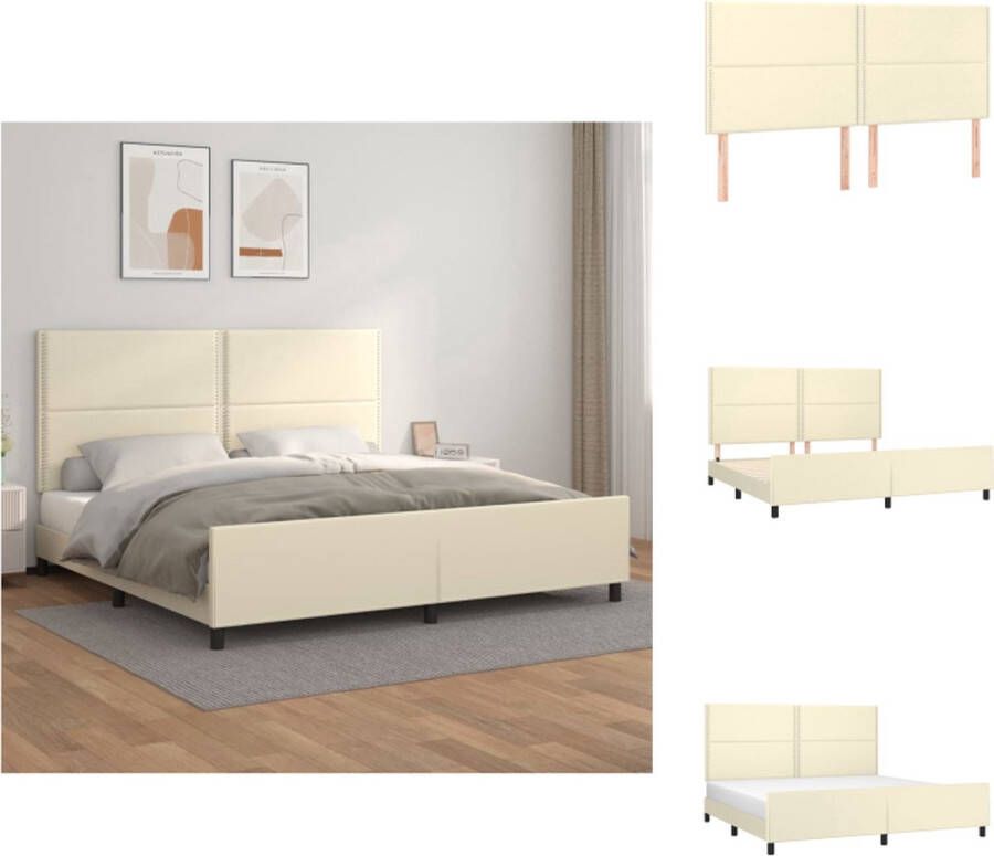 VidaXL Bedframe Comfort Plus bedframe 203 x 206 x 118 128 cm crème kunstleer Bed