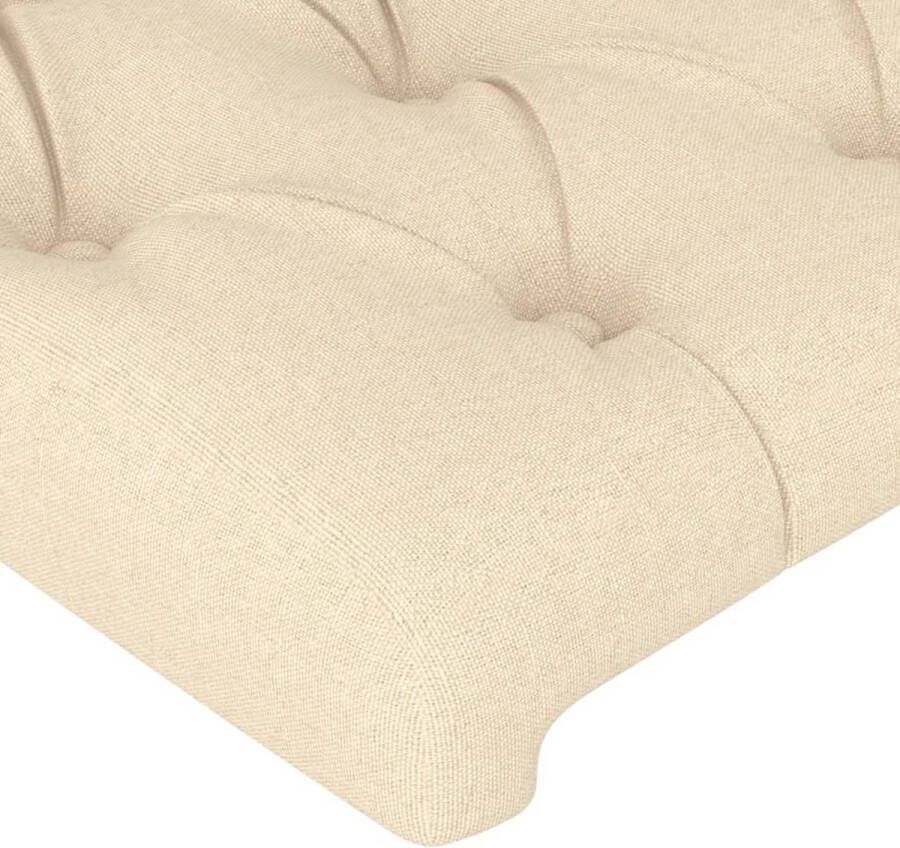 VidaXL Bedframe Crème 203x186x118 128cm Duurzaam Verstelbaar hoofdeinde Ondersteunende poten Multiplex lattenbodem Comfortabele ondersteuning Matras niet inbegrepen Bed Inclusief Reiniger - Foto 2