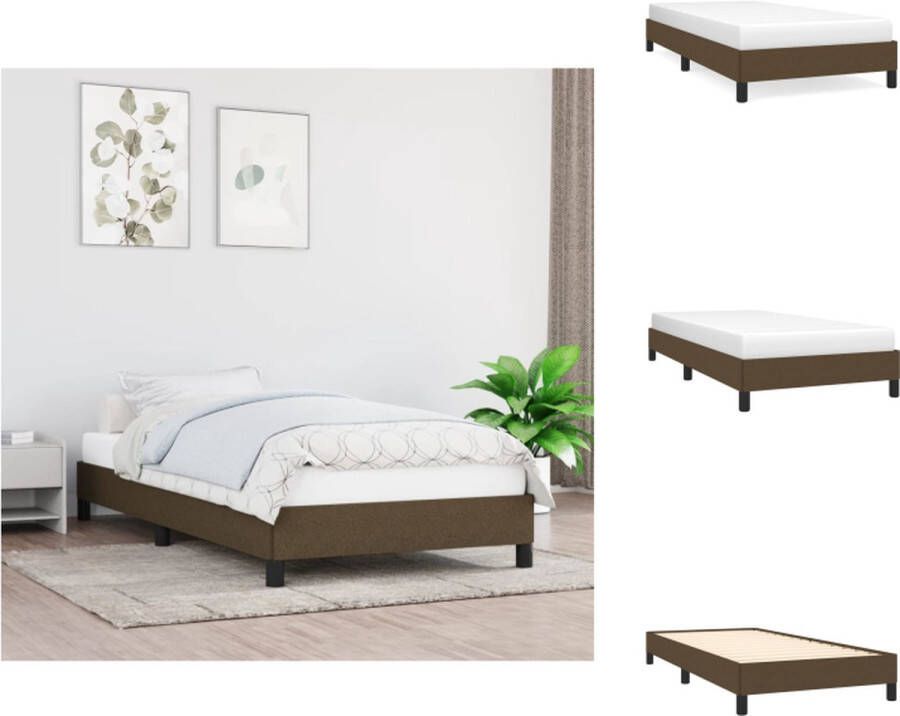 vidaXL Bedframe Dark Brown 193x93x25cm Breathable and Durable Material Sturdy Support Legs Plywood Slats Mattress Not Included Bed