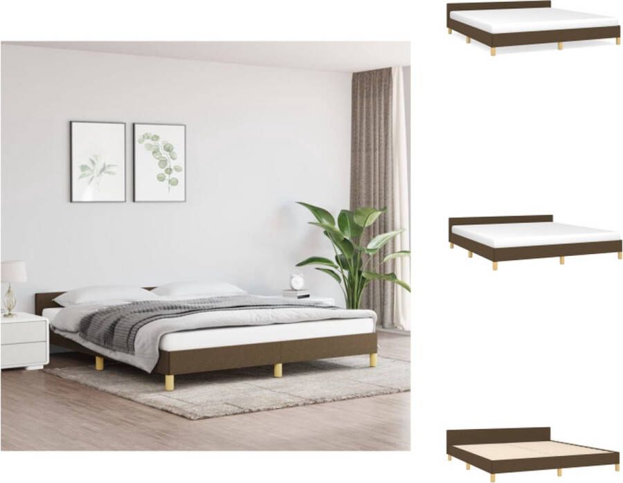 VidaXL Bedframe Donkerbruin 203 x 163 x 50 cm Geschikt voor 160x200 cm matras Duurzaam stof en multiplex Bed