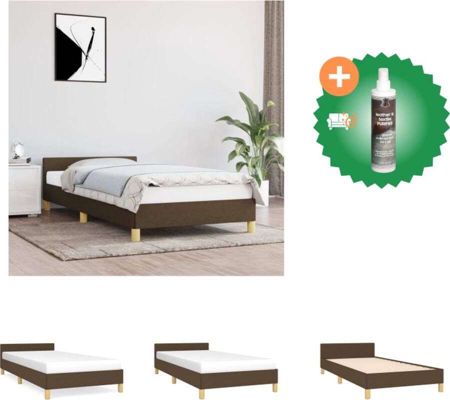 VidaXL Bedframe donkerbruin 203 x 83 x 50 cm Duurzaam materiaal Ondersteunende poten Multiplex lattenbodem Geen matras inbegrepen Bed Inclusief Reiniger - Foto 2