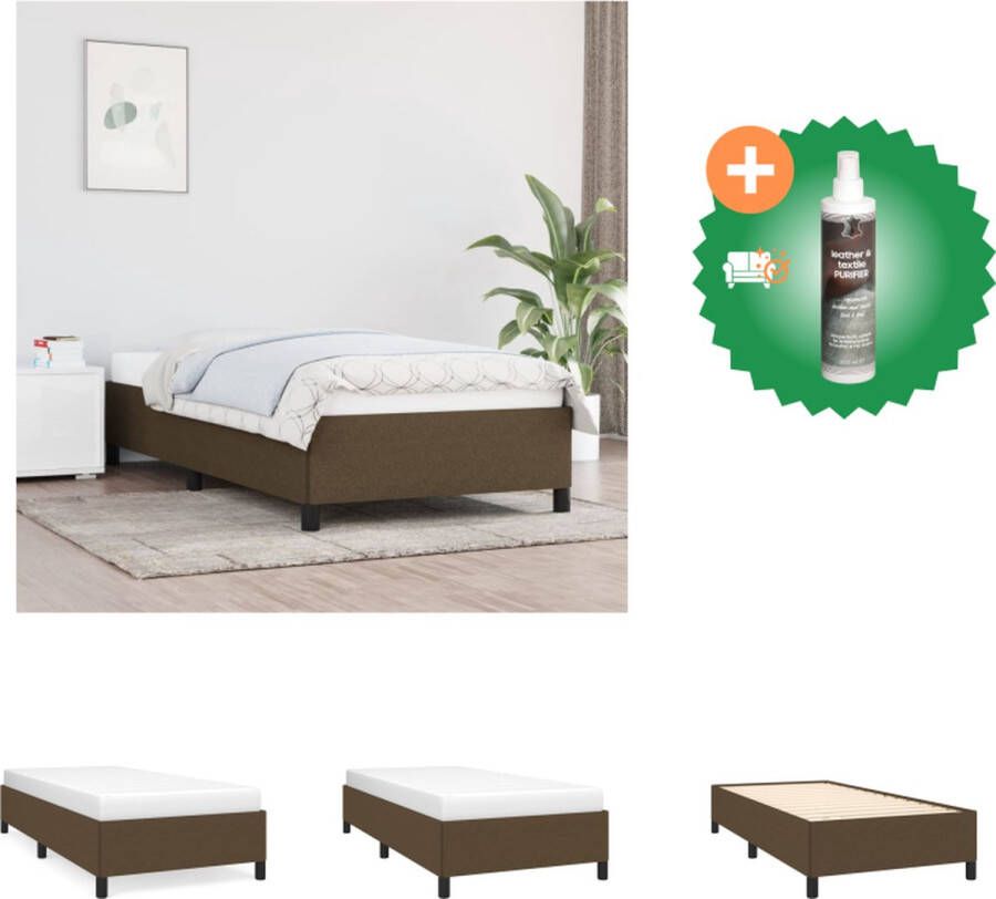 VidaXL Bedframe Donkerbruin 193 x 93 x 35 cm Geschikt voor 90 x 190 cm Matras Duurzaam materiaal Ondersteunende poten Multiplex lattenbodem Bed Inclusief Reiniger
