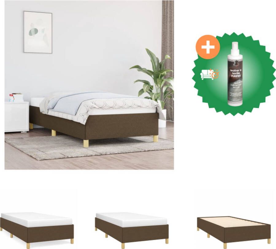VidaXL Bedframe Donkerbruin Geniet van een goede nachtrust met dit bedframe! Een welkome aanvulling op elke slaapkamer 203 x 103 x 25 cm (L x B x H) Duurzaam materiaal Bed Inclusief Reiniger