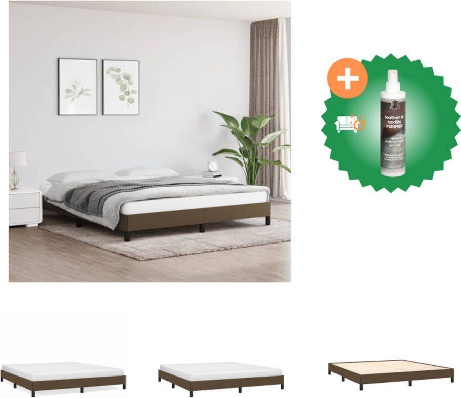 VidaXL Bedframe Donkerbruin 203x163x25 cm Ademend en duurzaam Ondersteunende poten Multiplex lattenbodem Geen matras inbegrepen Bed Inclusief Reiniger