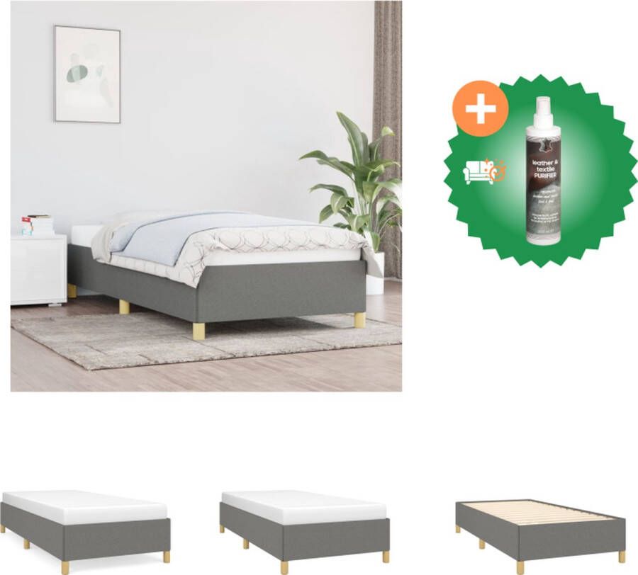 VidaXL Bedframe Donkergrijs 203 x 83 x 35 cm Duurzaam materiaal Ondersteunende poten Multiplex lattenbodem Bed Inclusief Reiniger
