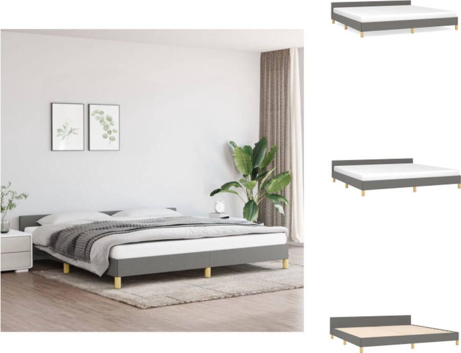 VidaXL Bedframe Donkergrijs 203x206x50 cm Stof Multiplex Bewerkt Hout Bed