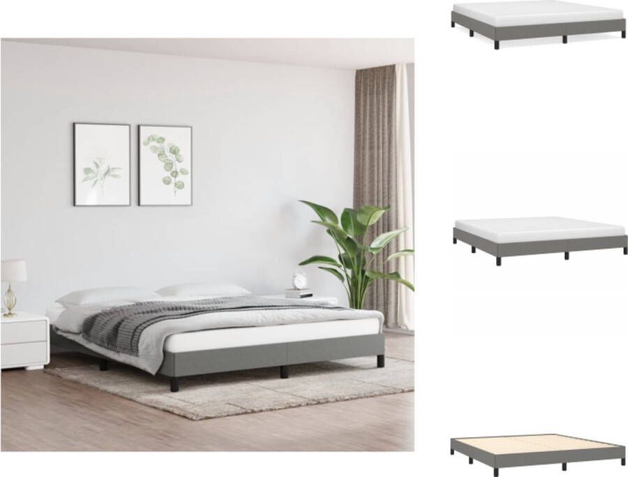 VidaXL Bedframe Donkergrijs Multiplex Lattenbodem 203x183x25cm Duurzaam materiaal Bed