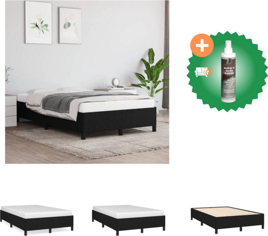 VidaXL Bedframe Duurzaam Bedframe Afmeting- 203x123x25cm Kleur- Zwart Materiaal- 100% Polyester Bed Inclusief Reiniger