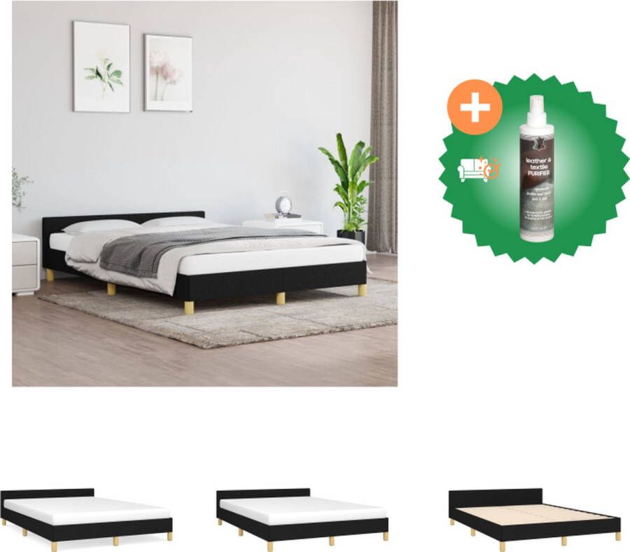 VidaXL Bedframe Duurzaam Bed 140 x 200 cm Zwart Bed Inclusief Reiniger