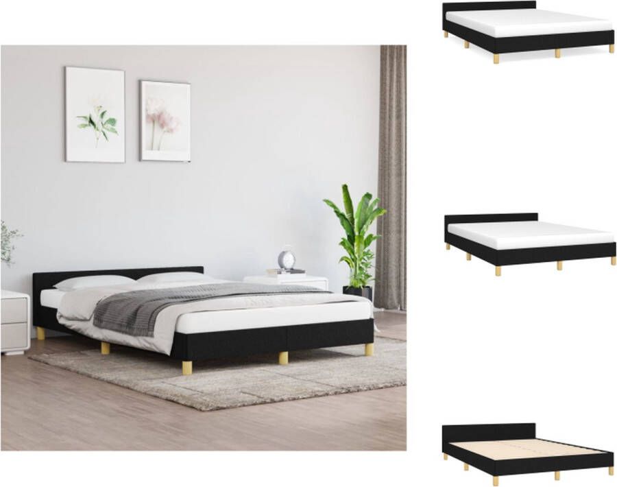 VidaXL Bedframe Duurzaam Bedden Afmeting- 193 x 143 cm Kleur- Zwart Bed