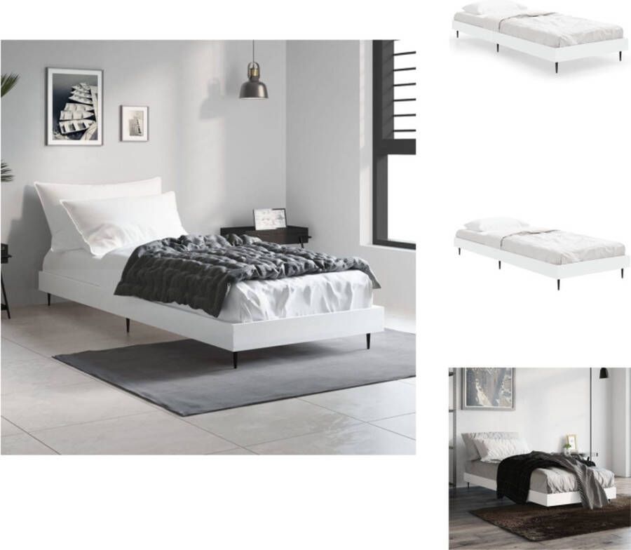 VidaXL Bedframe Duurzaam Bedframes Afmeting- 193 x 78 x 20 cm Kleur- wit Bed