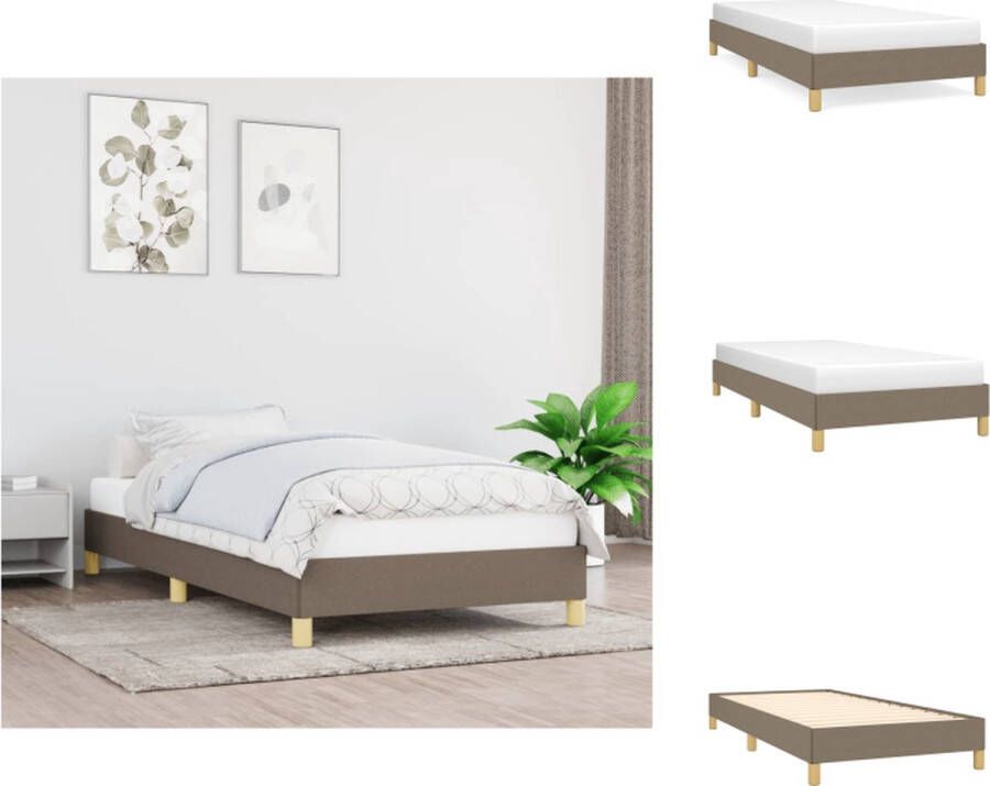 VidaXL Bedframe Duurzaam Bedframes Afmeting- 193 x 93 x 25 cm Ken- Kleur- Taupe Bed