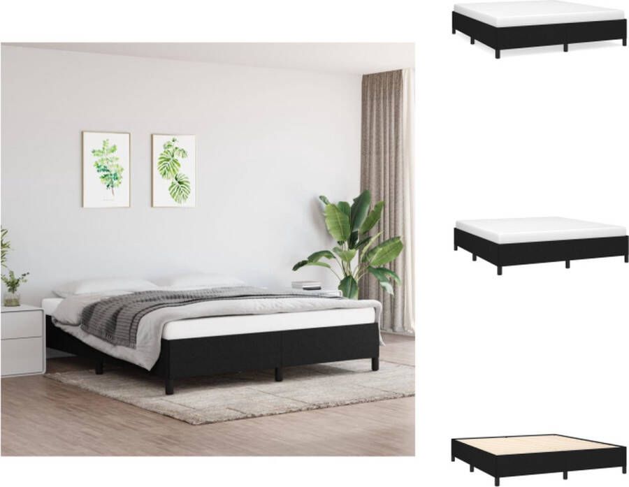 VidaXL Bedframe Duurzaam Bedframes Afmeting- 203 x 163 cm Kleur- Zwart Bed - Foto 1