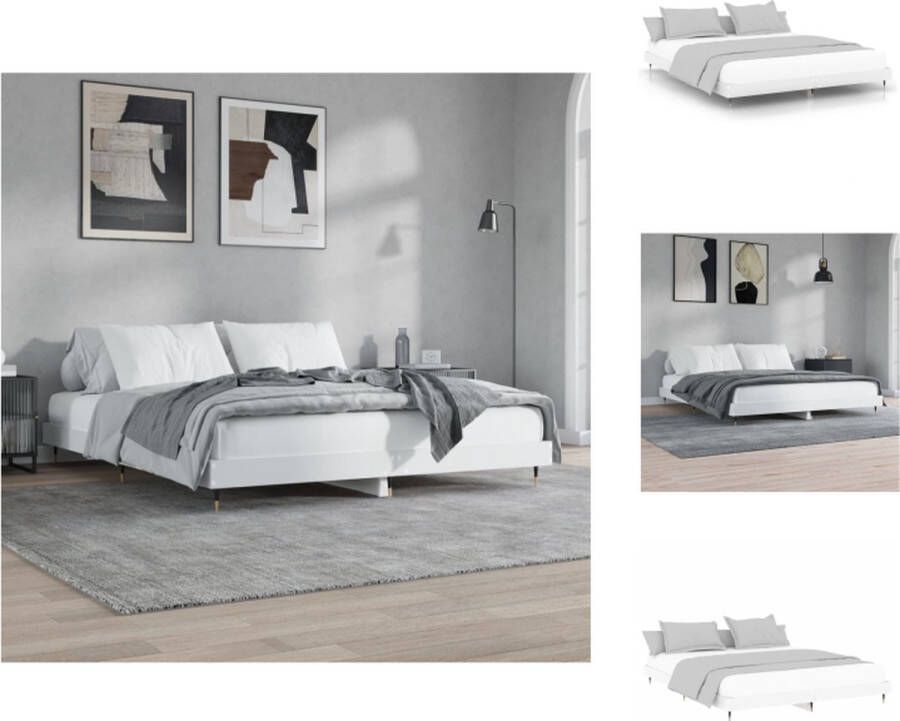 vidaXL Bedframe Duurzaam Bedframes Afmeting- 203 x 203 x 20 cm Kleur- Wit Geen matras inbegrepen Bed