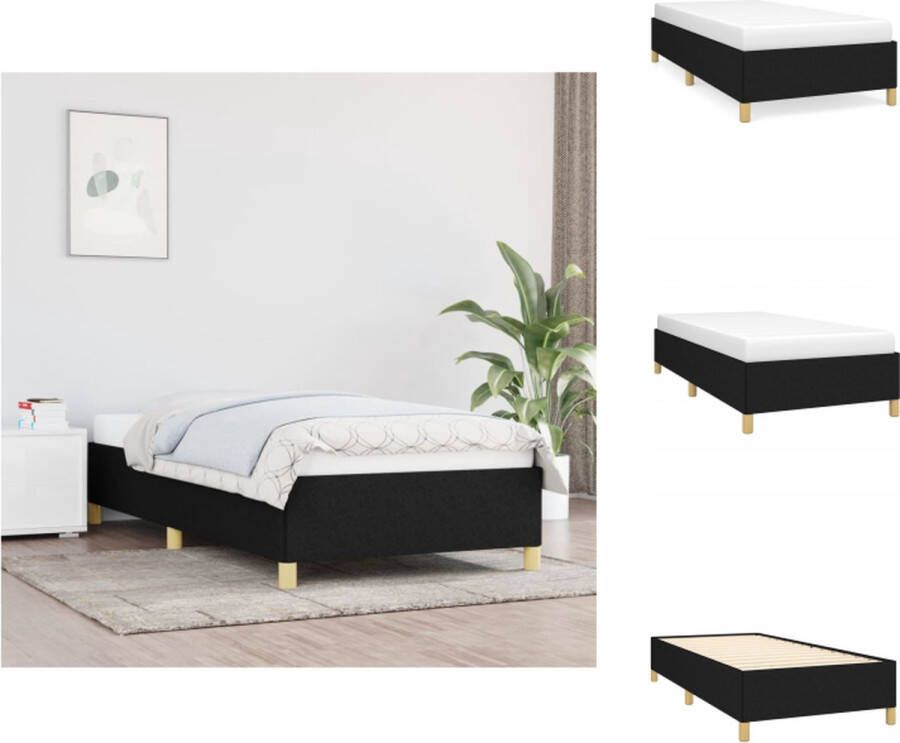 VidaXL Bedframe Duurzaam Bedframes Afmeting- 203 x 93 x 35 cm Ken- Zwart stofmateriaal Bed