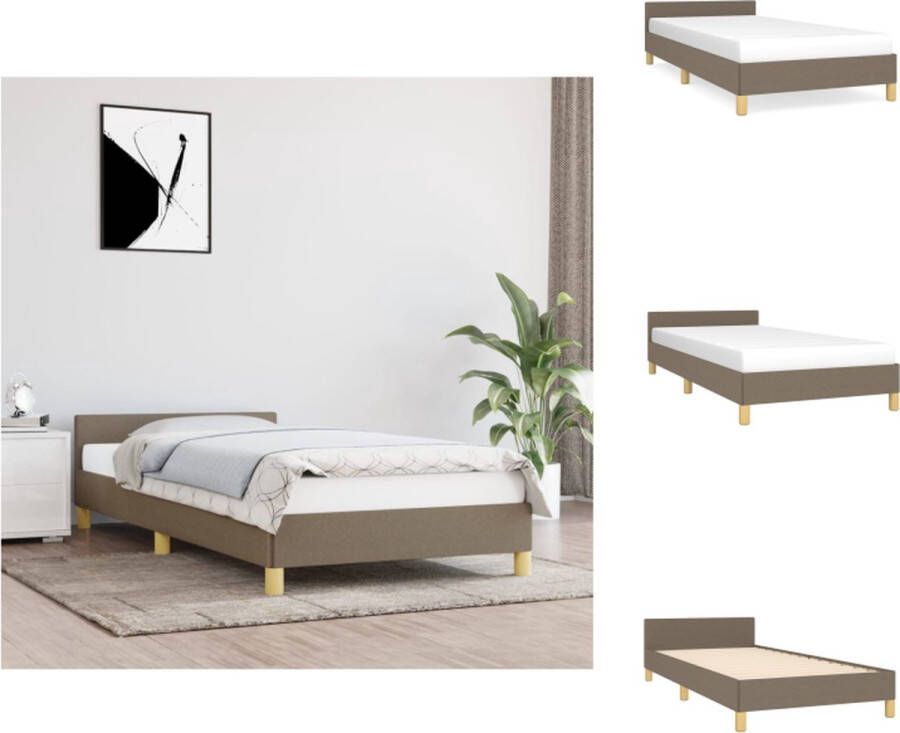 VidaXL Bedframe Duurzaam Bedframes Afmeting- 203 x 93 x 50 cm Kleur- Taupe Bed