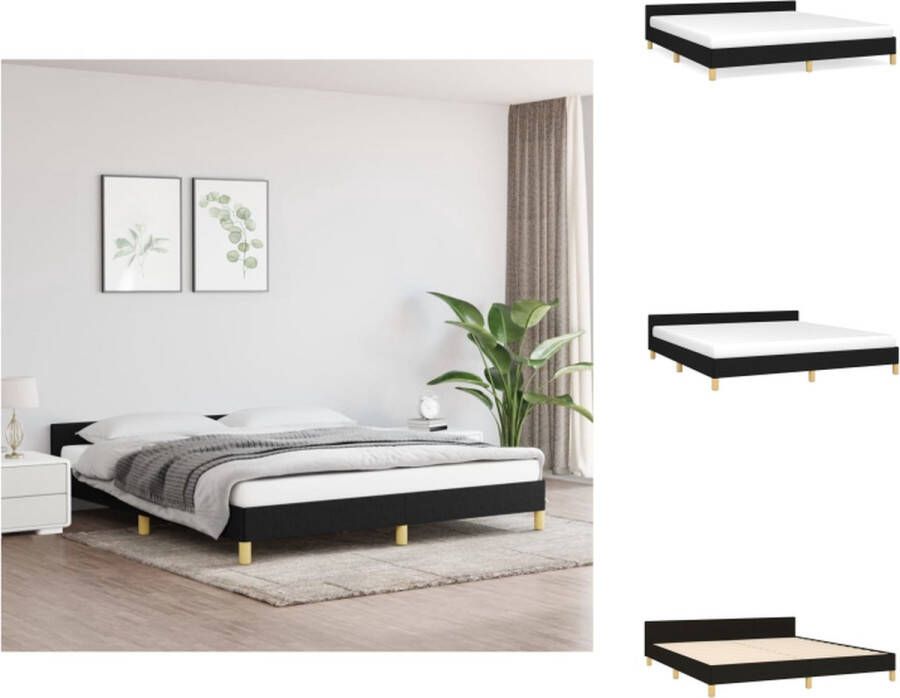 VidaXL Bedframe Duurzaam Bedframes Afmeting- 203x183x50cm Kleur- Zwart Materiaal- Stof Multiplex Bewerkt hout Bed