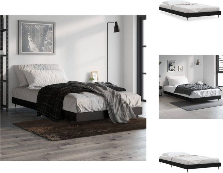 VidaXL Bedframe Duurzaam Hout Bedframes Afmeting- 203 x 93 x 20 cm Kleur- Zwart Bed