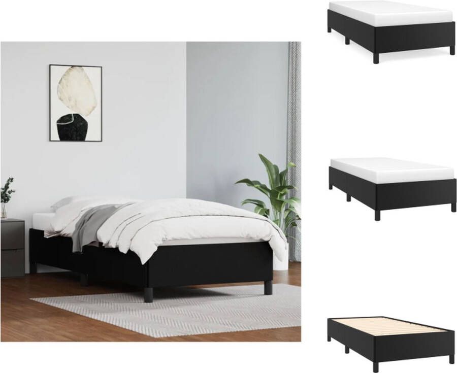 VidaXL Bedframe Duurzaam Kunstleer Bedframe 193x93x35cm Kleur- Zwart Bed