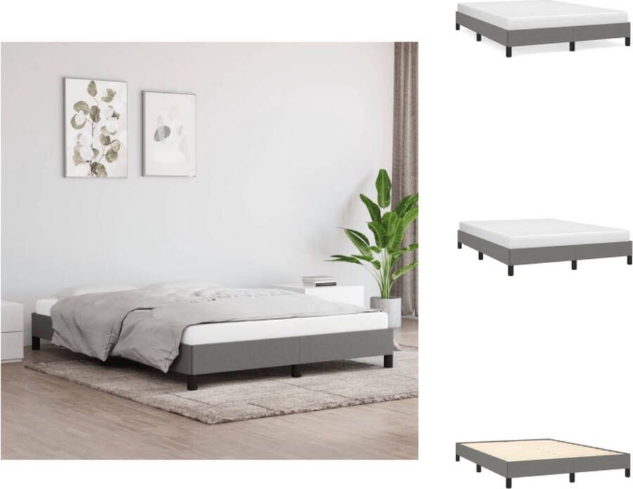 VidaXL Bedframe Duurzaam Multiplex Lattenbodem 203 x 143 x 25 cm Kleur- Donkergrijs Bed