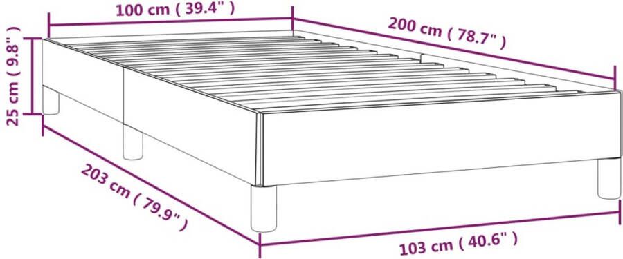 VidaXL Bedframe zonder matras 100x200 cm fluweel donkerblauw - Foto 3
