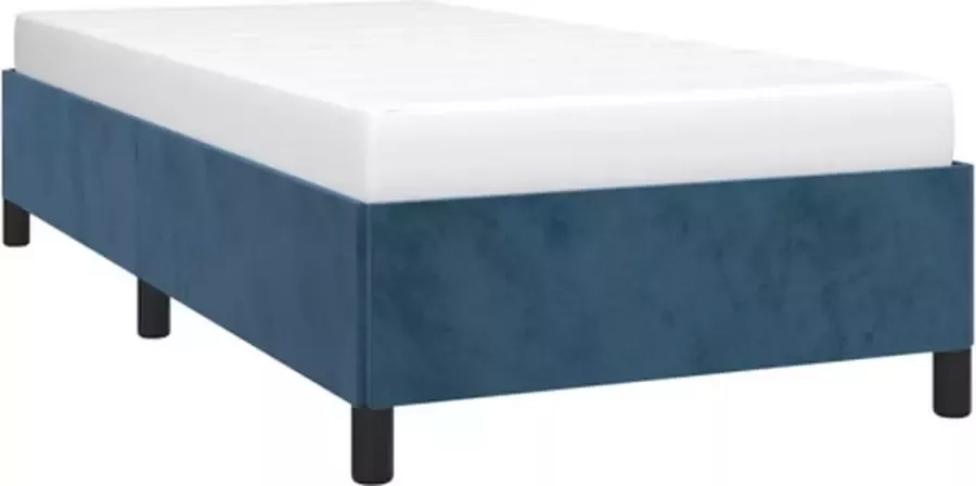VidaXL Bedframe zonder matras 100x200 cm fluweel donkerblauw - Foto 6