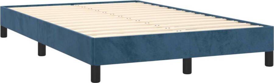 VIDAXL Bedframe zonder matras 120x200 cm fluweel donkerblauw - Foto 2