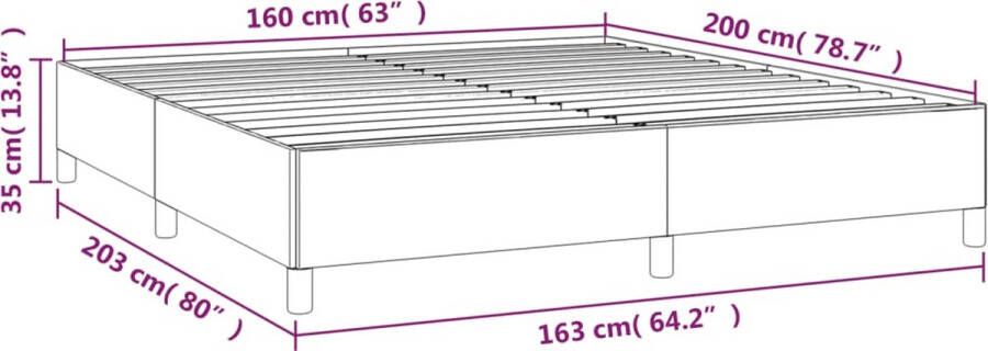 VIDAXL Bedframe zonder matras 160x200 cm fluweel donkerblauw - Foto 2