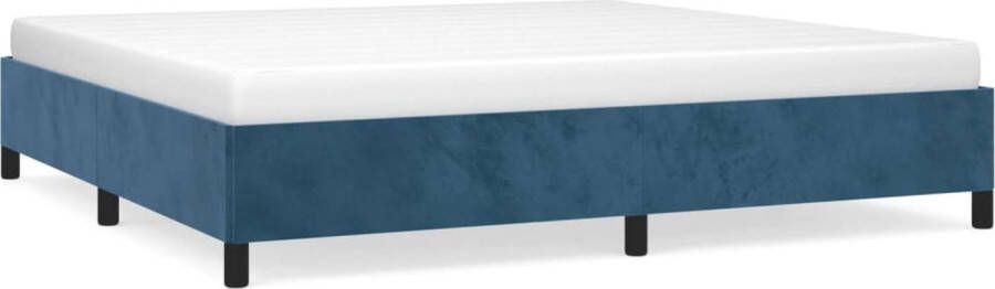 VidaXL Bedframe zonder matras 200x200 cm fluweel donkerblauw - Foto 2