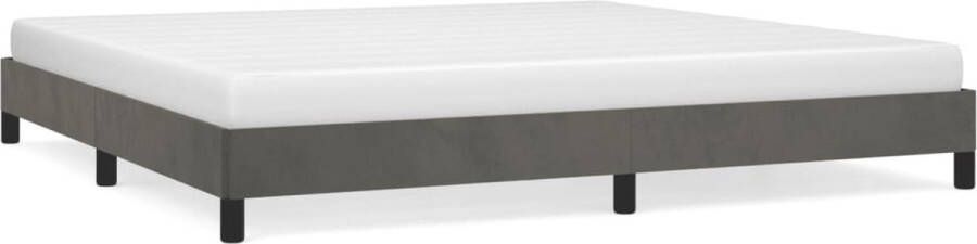 VidaXL Bedframe 200x200 cm Fluweel Donkergrijs Donker Grijs Bed Frame Tweepersoons Bed Velvet Bed Luxe Bed Slaapcomfort - Foto 3