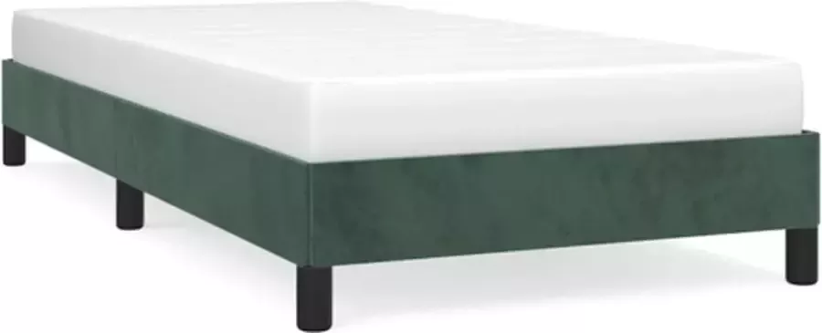 VidaXL Bedframe zonder matras 100x200 cm fluweel donkergroen - Foto 4