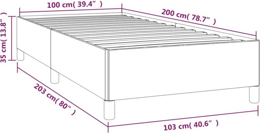 VidaXL Bedframe zonder matras 100x200 cm fluweel donkergroen - Foto 2