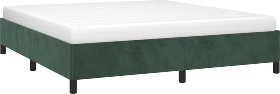 VIDAXL Bedframe zonder matras 160x200 cm fluweel donkergroen - Foto 3