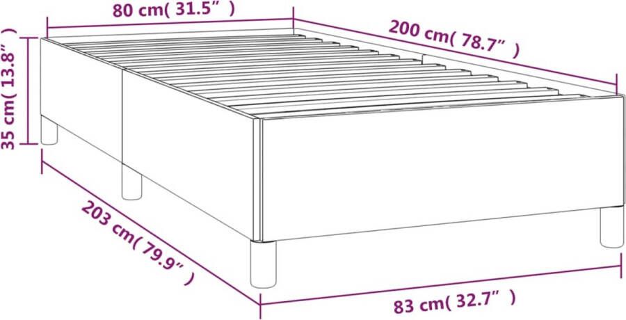 VidaXL Bedframe zonder matras 80x200 cm fluweel donkergroen - Foto 3