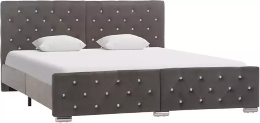 VidaXL -Bedframe-fluweel-grijs-160x200-cm - Foto 4