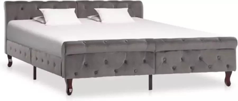 VidaXL -Bedframe-fluweel-grijs-160x200-cm - Foto 3