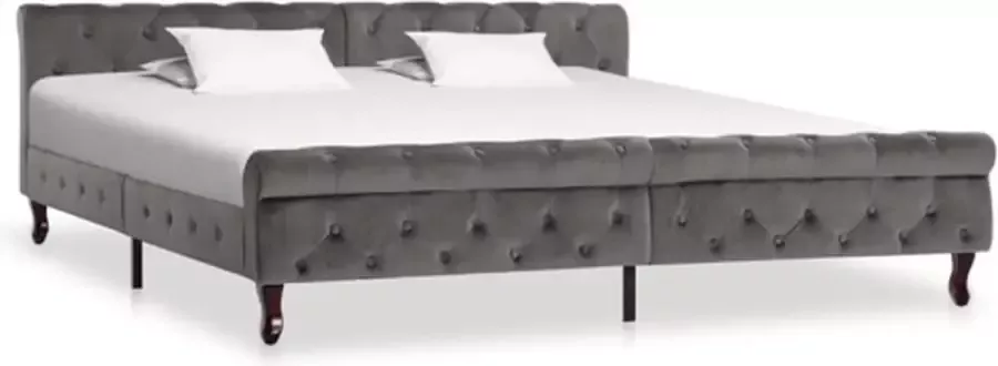 VidaXL -Bedframe-fluweel-grijs-200x200-cm - Foto 2