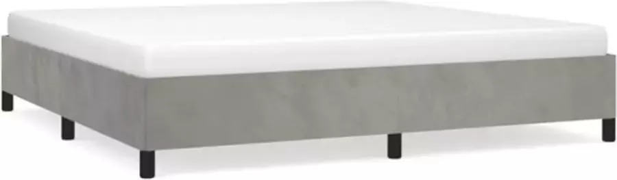 VidaXL Bedframe zonder matras 200x200 cm fluweel lichtgrijs - Foto 3