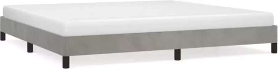 VidaXL Bedframe zonder matras 200x200 cm fluweel lichtgrijs - Foto 3