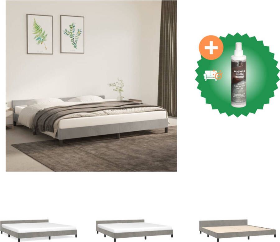 VidaXL Bedframe Fluweel Lichtgrijs 203x206x50 cm (LxBxH) Geschikt voor matras 200x200 cm Stevig en comfortabel Inclusief montagehandleiding Bed Inclusief Reiniger