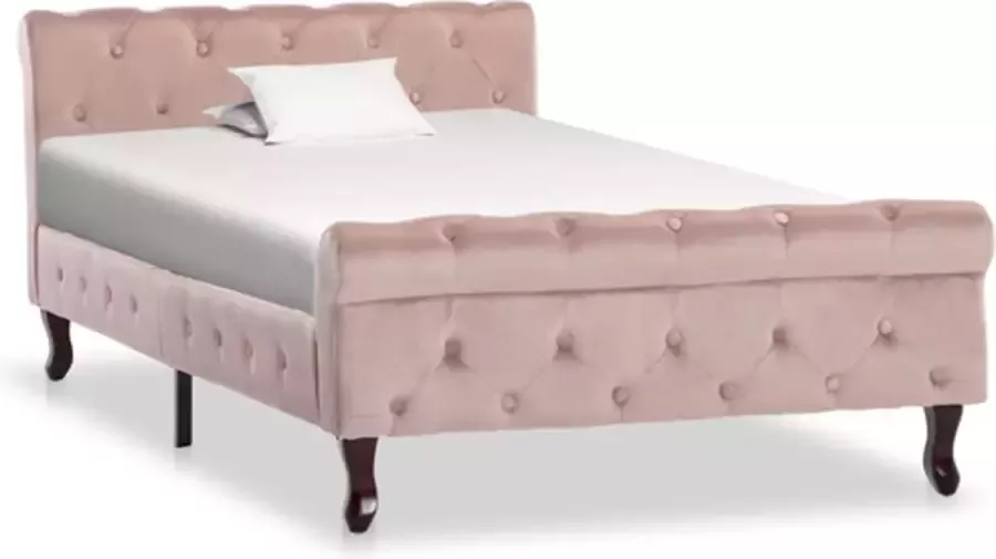 VidaXL -Bedframe-fluweel-roze-100x200-cm - Foto 2