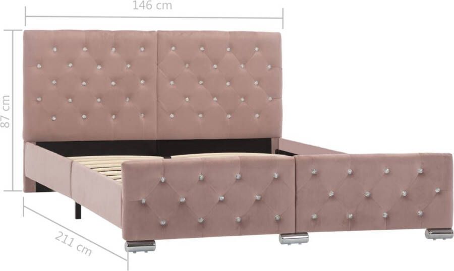 VidaXL Bedframe fluweel roze 140x200 cm