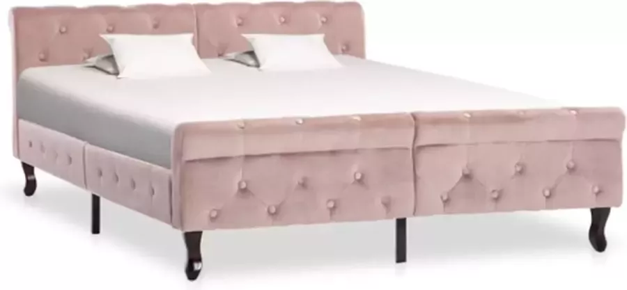 VidaXL -Bedframe-fluweel-roze-140x200-cm - Foto 2